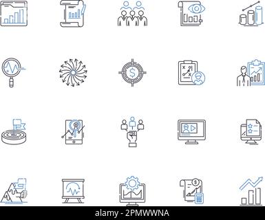 Strategy outline icons collection. Scheme, Plan, Method, Design, Policy ...