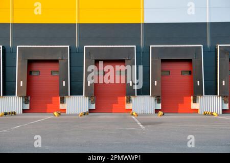 A number of loading docks. Modern warehouse building. Stock Photo