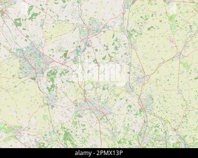 Central Bedfordshire, administrative county of England - Great Britain. Open Street Map Stock Photo