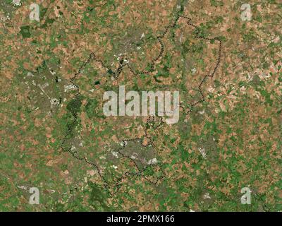 Central Bedfordshire, administrative county of England - Great Britain. Low resolution satellite map Stock Photo