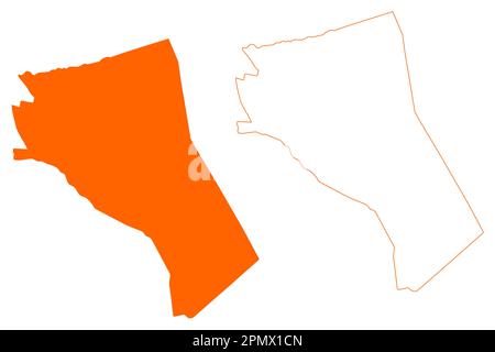 Deurne municipality (Kingdom of the Netherlands, Holland, North Brabant or Noord-Brabant province) map vector illustration, scribble sketch map Stock Vector