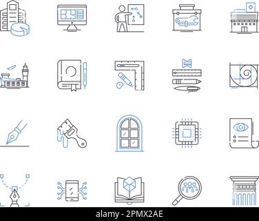 Engineering essentials outline icons collection. Engineering ...