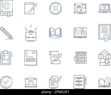 Knowledge Acquisition line icons collection. Learning, Understanding ...