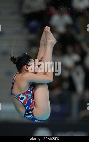 Xi'an, China's Shaanxi Province. 15th Apr, 2023. Mikami Sayaka of Japan competes during the women's 3m springboard final at the FINA Diving World Cup in Xi'an, northwest China's Shaanxi Province, April 15, 2023. Credit: Zhang Bowen/Xinhua/Alamy Live News Stock Photo