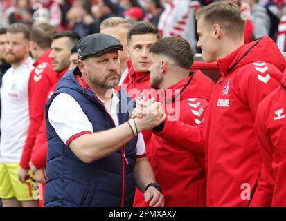 Cologne, Germany. 15th Apr, 2023. firo : 15.04.2023, football, soccer, 1.Bundesliga: 1.FC Cologne - FSV Mainz FC coach welcome : Steffen Baumgart with Credit: dpa/Alamy Live News Stock Photo