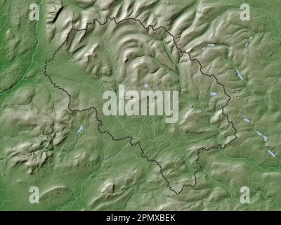 Craven, non metropolitan district of England - Great Britain. Elevation map colored in wiki style with lakes and rivers Stock Photo