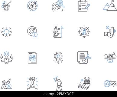 Goals outline icons collection. Aims, Objectives, Targets, Ambitions ...
