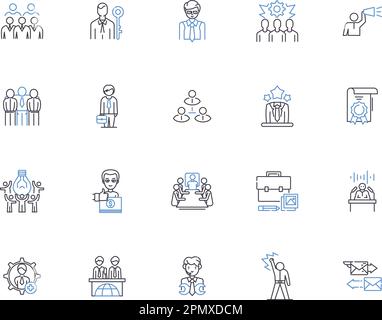 Governance line icons collection. Leadership, Authority, Accountability ...