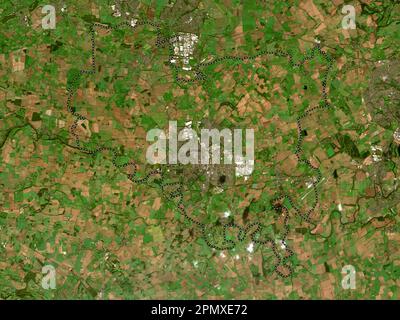 Darlington, unitary authority of England - Great Britain. Low resolution satellite map Stock Photo