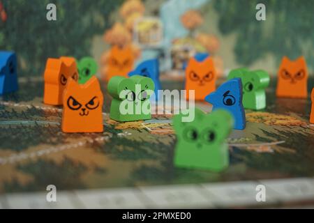 Components from Root the board game by Leder Games Stock Photo