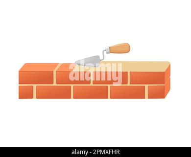 Brickworks with high quality red bricks vector illustration on white background Stock Vector
