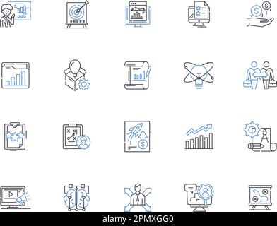 Strategic management outline icons collection. Planning, Decision ...