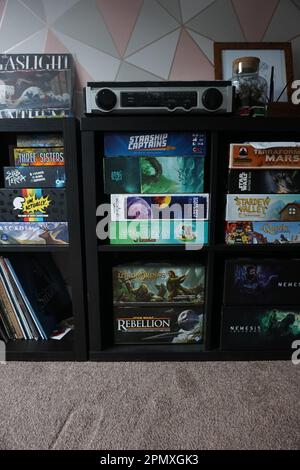 Ikea Kallax storage solution for board game collection Stock Photo - Alamy