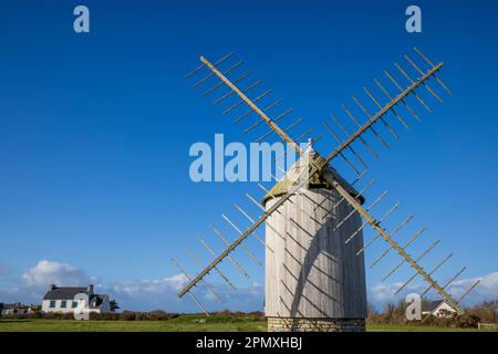 Moulins de Trouguer near Pointe du Van on the Brittany coast, France Stock Photo