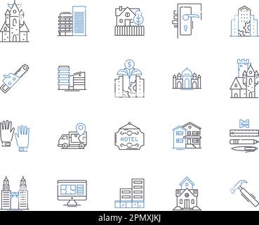 Structures line icons collection. Foundation, Support, Stability ...