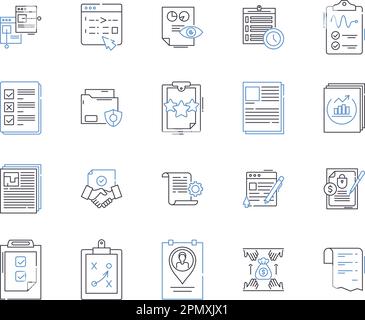 Policies outline icons collection. Regulations, Guidelines, Procedures ...