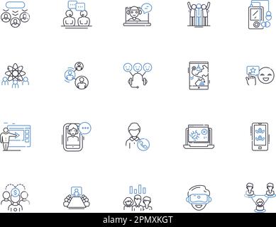 Community outline icons collection. Commune, Society, Gathering ...