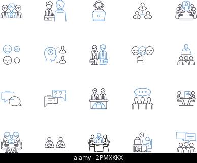 Discussion outline icons collection. Debate, Analyze, Evaluate ...