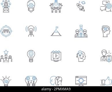 Idea generation outline icons collection. Ideas, Generation ...