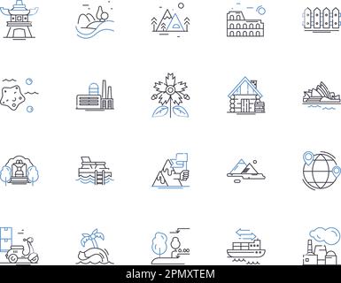 Smart garden outline icons collection. Smart, Garden, Automated, Intelligent, Connected, Planting, Watering vector and illustration concept set Stock Vector