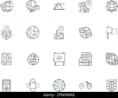 Maps and locations outline icons collection. Maps, Locations, Geography ...