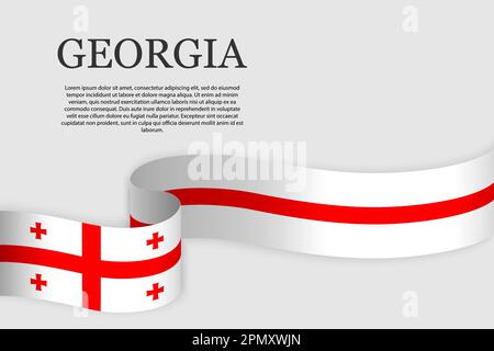 Ribbon flag of Georgia . Abstract background Stock Vector