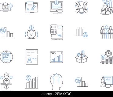 Social innovation outline icons collection. Social, Innovation, Entrepreneurship, Community, Change, Technology, Problem vector and illustration Stock Vector