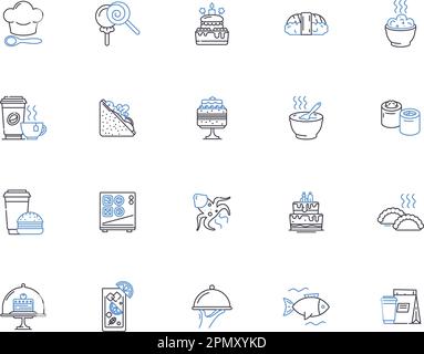 Meals outline icons collection. Food, Dish, Cuisine, Meal, Dinner ...