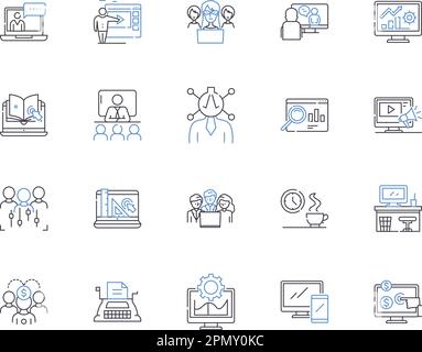 Workforce planning line icons collection. Forecasting, Analysis ...