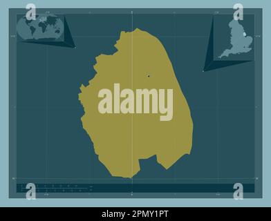 East Lindsey, non metropolitan district of England - Great Britain. Solid color shape. Corner auxiliary location maps Stock Photo