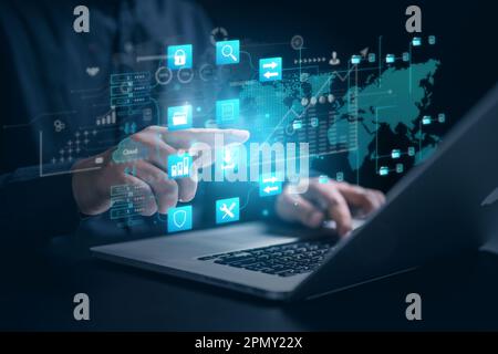 business analysis chart KPI Data icon technology Stock Photo