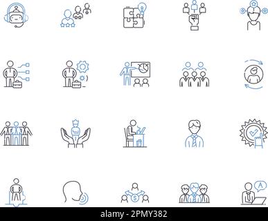 Membership outline icons collection. Membership, Subscription, Entitlement, Privilege, Franchise, Charter, Affiliation vector and illustration concept Stock Vector