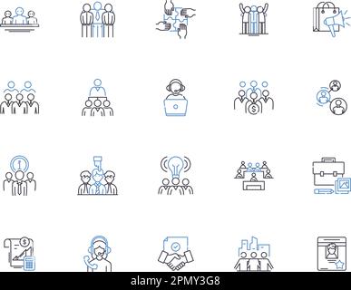 Franchise business outline icons collection. Franchise, Business ...