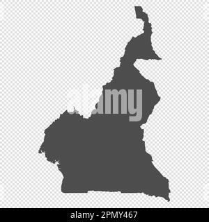 High detailed isolated map - Cameroon Stock Vector