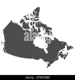 High detailed isolated map - Canada Stock Vector