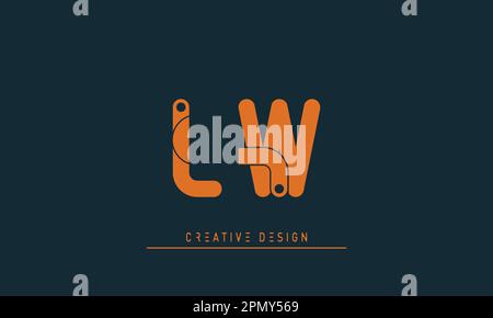 Alphabet letters Modern Creative logo LW , WL Stock Vector