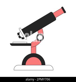 Professional laboratory microscope flat line color vector object Stock Vector