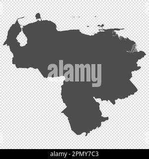 High detailed isolated map - Venezuela Stock Vector