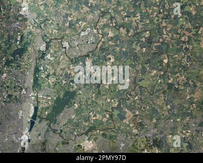 Epping Forest, non metropolitan district of England - Great Britain. High resolution satellite map Stock Photo