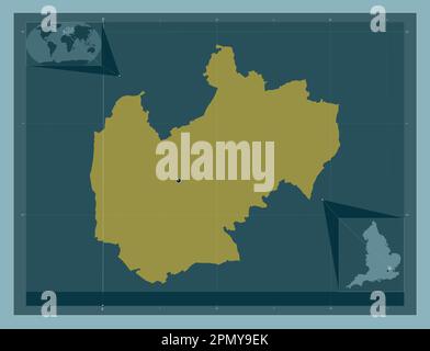 Epping Forest, non metropolitan district of England - Great Britain. Solid color shape. Corner auxiliary location maps Stock Photo