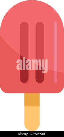 red ice cream on stick over white Stock Vector