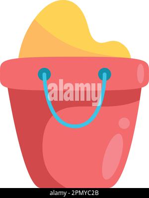 sand bucket toy over white Stock Vector