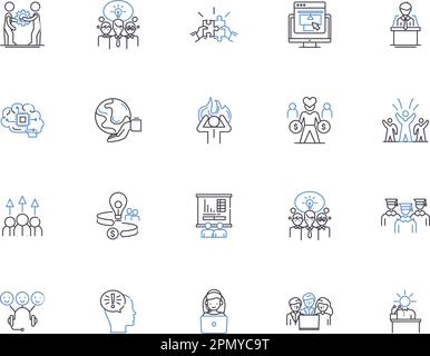 Motivation outline icons collection. Inspire, Excite, Stimulate ...