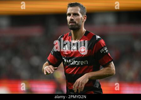 15th April 2023; CommBank Stadium, Sydney, NSW, Australia: A-League Football, Western Sydney Wanderers versus Melbourne Victory; Morgan Schneiderlin of Western Sydney Wanderers Credit: Action Plus Sports Images/Alamy Live News Stock Photo