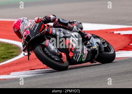 Texas, USA. 15th Apr, 2023. Aleix Espargaro #41 with April Racing in action at MotoGP during the 15 minute qualifying at the Red Bull Grand Prix at Circuit of the Americas in Austin Texas. Robert Backman/CSM/Alamy Live News Stock Photo