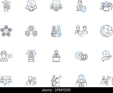 Governance line icons collection. Leadership, Management, Authority ...