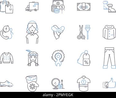 Consignor line icons collection. Seller, Consignment, Merchandise ...