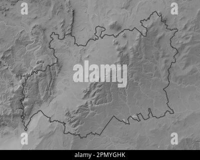 Gloucestershire, administrative county of England - Great Britain. Grayscale elevation map with lakes and rivers Stock Photo