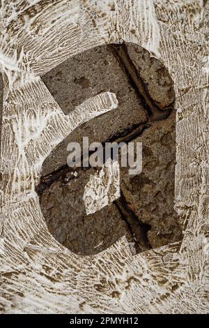 black street paint letter a sign on asphalt Stock Photo