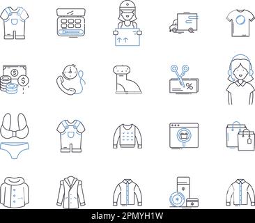 Merchandising outline icons collection. Merchandise, Retail, Selling ...
